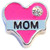 Mom Pink Heart Floating Locket Charm