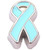 Light Blue Ribbon Floating Locket Charm