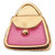 Pink Purse Goldtone Floating Locket Charm