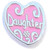 Daughter Pink Heart Floating Locket Charm