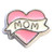Mom Pink Banner Heart Floating Locket Charm