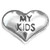 My Kids Silvertone Heart Floating Locket Charm