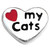 Love My Cats Silvertone Heart Floating Locket Charm