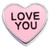Love You Pink Candy Heart Floating Locket Charm