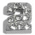 Number 2 Silvertone Floating Locket Charm