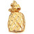 Goldtone Pineapple Floating Locket Charm