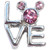 Love With CZ Mouse Ears Floating Locket Charm