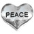 Peace Silver Heart Floating Locket Charm