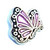 October Butterfly Silvertone Floating Locket Charm