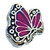 July Butterfly Silvertone Floating Locket Charm