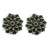 Flower Earrings Forest Green Dahlia