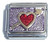 Red Heart on Purple Italian Charm