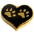 Heart Paw Prints Floating Locket Charm
