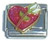 Rose On Red Heart Italian Charm