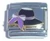 Black Hat Purple Bow Italian Charm