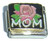 Mom With Pink Flower On Black Italian Charm
