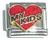My Kids Red Heart Black Letters Italian Charm