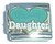 Daughter Light Blue Heart Italian Charm