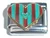 Blue Red Striped Heart Italian Charm