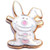 Happy Bunny Rabbit Goldtone Floating Locket Charm