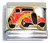 Car Red With Yellow Italian Charm