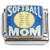 Softball Mom on Blue Italian Charm