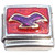 Purple Bird on Red Italian Charm