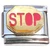 Stop Sign Red Letters Gold Italian Charm