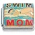 Swim Mom Red Letters Italian Charm