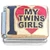 I Love My Twin Girls Red Heart Italian Charm