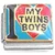 I Love My Twin Boys Red Heart Italian Charm
