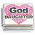 God Daughter Pink Glitter Heart Italian Charm