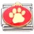 Paw Print on Red Ornament Italian Charm
