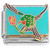 Hummingbird Flower on Blue Italian Charm