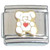 Teddy Bear White with Heart Italian Charm