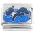 Black Cat Blue Bed Italian Charm