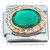 Oval Green Bling Italian Charm