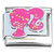 Cute Pink Barbie Silhouette Italian Charm
