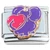 Purple Elephant Holding Heart Italian Charm