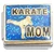 Karate Mom Dark Blue Glitter Italian Charm