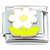 Bright White Flower Yellow Center Italian Charm