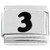 Number Three Black 3 Italian Charm
