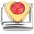 Iridescent Red Bling Gold Heart Italian Charm