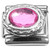 Pink Oval Bling Italian Charm