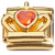 Claddagh Heart Bling Goldtone Base Italian Charm