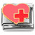 Pink Heart Red Cross Italian Charm