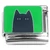 Black Cat on Green Italian Charm