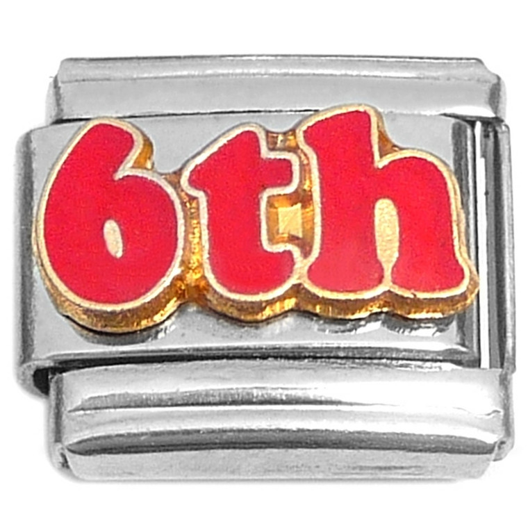 Number Six 6th Sixth Italian Charm