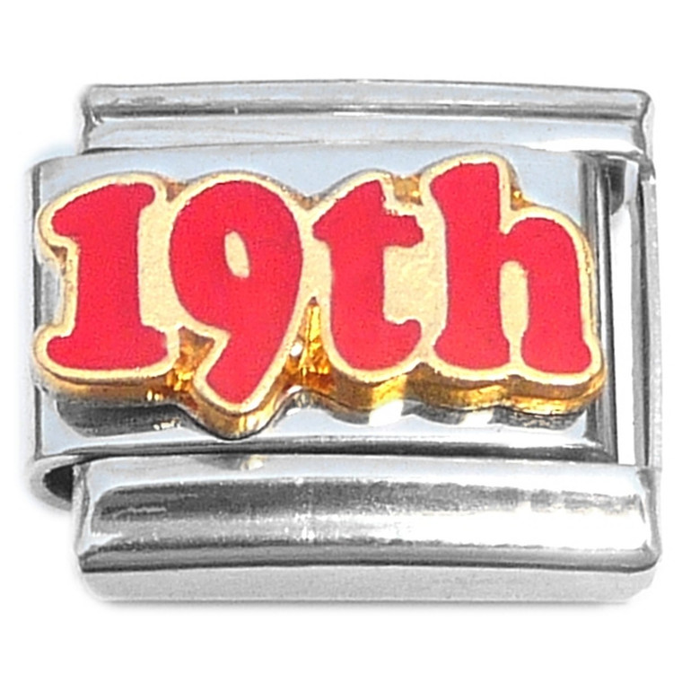 Number Nineteen 19th Nineteenth Italian Charm