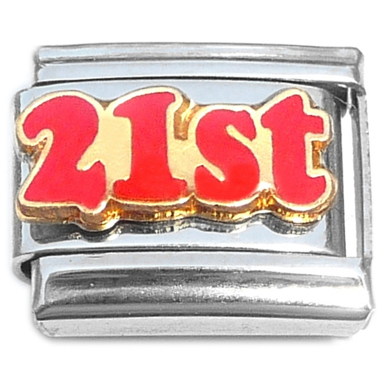 Number Twentyone 21st Twenty First Italian Charm
